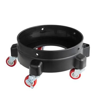 SGCB Pro 11.5 Inch Bucket Dolly, Removable Rolling Bucket Dolly Easy Push 5 Roll Swivel Casters to Move 360 Degree Turning for 5 Gallon Buckets Car Wash System Detailing Smoother Maneuvering, Black