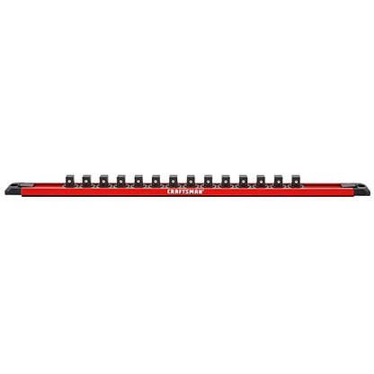CRAFTSMAN Locking Magnetic Socket Rail Holder, Tool Tray Storage Organizer, 3/8 Inch Drive (CMMT99410) - size: 3/8 in, style: 3/8-Inch Drive Holder