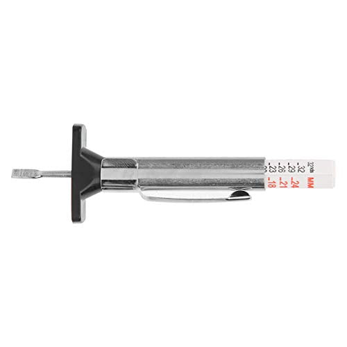 EVGATSAUTO Tire Depth Gauge, Stainless Steel and ABS Tire Tread Depth Gauge 0 25mm, Clear Scale Pocket Clip, Universal Wear Checker for Car Truck Motorcycle Garage Use (Homochromy Plugged in and Not - size: Homochromy Plugged in and Not Rotating