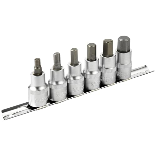 DAKCOS Hex Bit Socket Set 1/2" Drive 6 Pieces Allen Key Socket Set Metric 6mm - 14mm S2 Alloy Steel Bit and CR-V Drive Socket - style: 1/2"6-14MM