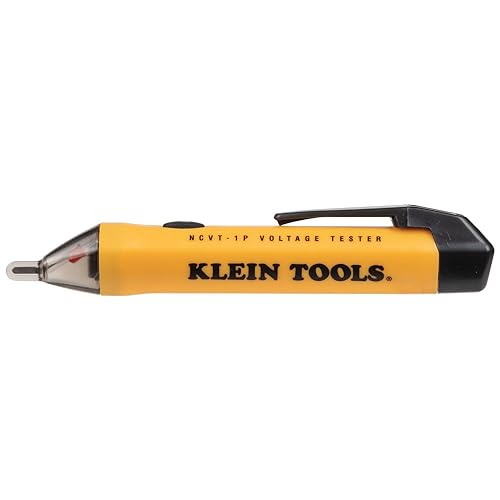 Klein Tools NCVT1P Voltage Tester, Non-Contact Low Voltage Tester Pen, 50V to 1000V AC, Audible and Flashing LED Alarms, Pocket Clip - style: NCVT