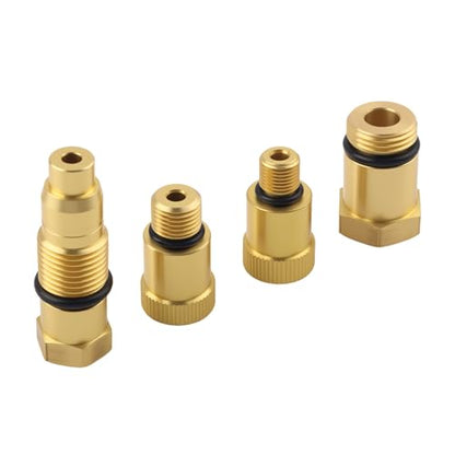 4PCS Compression Tester Automotive Adapter,10mm*1.0/12mm*1.25/18mm*1.5/16mm*1.5 Cylinder Compression Tester Adapter,Versatile Spark Plug Testers Adaper for Gas Engine/Motorcycle