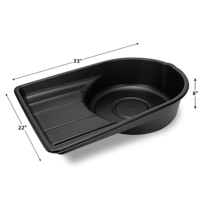 Performance Tool W4072 Black Extra Large Portable 7.5 Gallon Oil Drain Pan, (28.4 L) - style: 7.5 Gallon Plastic Oil Drain Pan