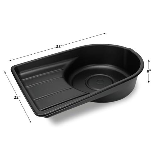 Performance Tool W4072 Black Extra Large Portable 7.5 Gallon Oil Drain Pan, (28.4 L) - style: 7.5 Gallon Plastic Oil Drain Pan
