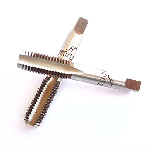 AtticZone M10 x 1.25 Metric Hand Thread Tap, Right Hand, Alloy Tool Steel, 1 Taper Tap, 1 Plug Tap for Metal Working DIY Industrial - size: M10x1.25