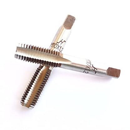AtticZone M10 x 1.25 Metric Hand Thread Tap, Right Hand, Alloy Tool Steel, 1 Taper Tap, 1 Plug Tap for Metal Working DIY Industrial - size: M10x1.25