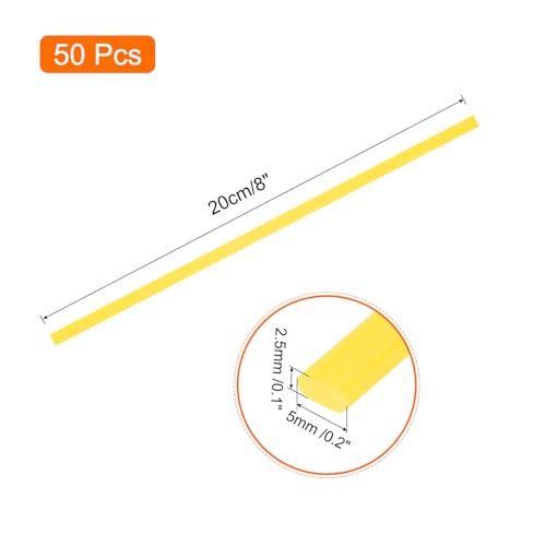 MECCANIXITY 50pcs 8 Inch Plastic Welding Rods PE Welding Strips Welder Rods for Plastic Welder, Car Bumper, Kayak Repair, Yellow - color: Yellow, size: 8 inch