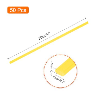 MECCANIXITY 50pcs 8 Inch Plastic Welding Rods PE Welding Strips Welder Rods for Plastic Welder, Car Bumper, Kayak Repair, Yellow - color: Yellow, size: 8 inch