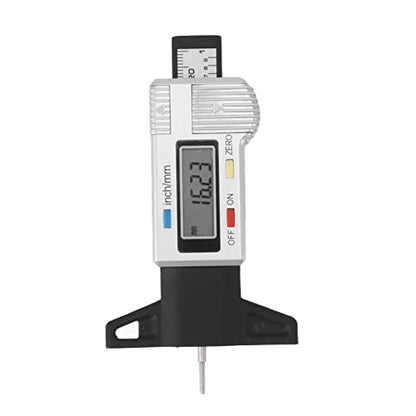 Alomejor Tire Tread Depth Gauge, Digital ABS Tool, Precision Reader for Tire Wear Measurement 0-25.4mm, Ideal for Cars Trucks Motorcycles