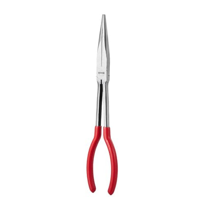 VEVOR 5-Piece Needle Nose Pliers, 11 in Long Needle Nose Pliers Set, Diagonal Cutting Pliers, 45°/ 90° Bent Nose Plier, Round Nose Plier, Long Nose Plier, Professional Pliers Set with Storage Bag