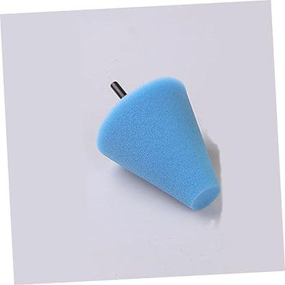 Alipis Car Burnishing Sponge Pad Cone-Shaped Polishing Wheel for Automotive Detailing Buffing Tool for Wheel Hub Reach Areas Compatible with Power Drill Light Blue