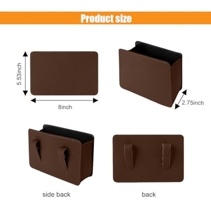 Car Trash Can, Auto Leather Trash Bin Garbage Organizer Holder with One Roll Trash Bag, Mini Foldable Dustbin Storage Bag Container, Multi-Function Trash Box for Car SUV (Brown) - color: Brown