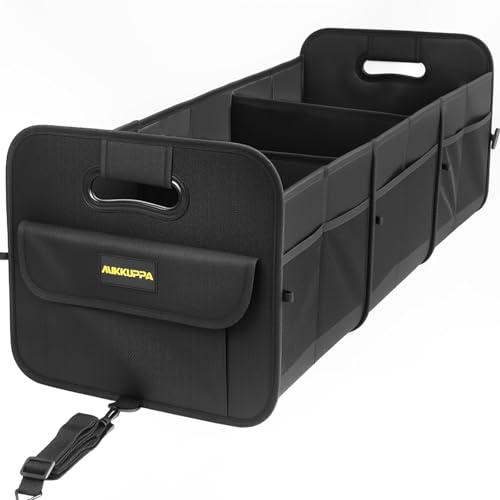 MIKKUPPA Car Trunk Organizer - 105L Collapsible Large Trunk Organizer with Reinforced Handles for Groceries, Trunk Storage Organizers for SUV Auto Truck Van with Non Slip Bottom (Black) - color: Black, size: X-Large