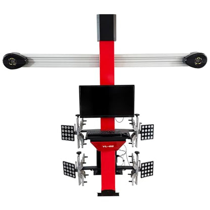 3D Wheel Alignment Machine with Auto Tracking High Precision 0.1mm/0.01° Accuracy for Cars & Trucks, 60,000+ Vehicle Database, Smart Voice Guidance, No Calibration Needed 110V