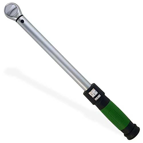 Click-Style Torque Wrench - ⅜” Drive 20-100 ft.-lb. (25-135 n.m.) 45 Tooth Ratchet Socket Wrench for Mechanic Tool Set, Easy Read Scale & Ergonomic Grip Precision, Professional Hand Tool for Repairs - size: 3/8-Inch, style: 20-100 ft.-lb