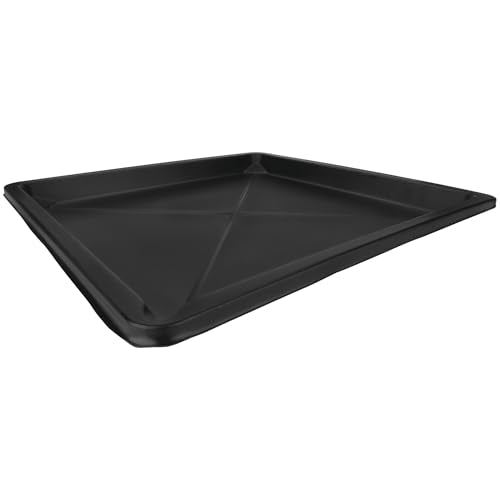 Performance Tool W4062 22 Inch by 22 Inch Plastic Drip Pan - Chemical-Resistant Polypropylene for Garage, Bath, Plumbing, Emergencies, Vehicle Repairs, Oil Change, Pour Spout, Catch Leaks - Black