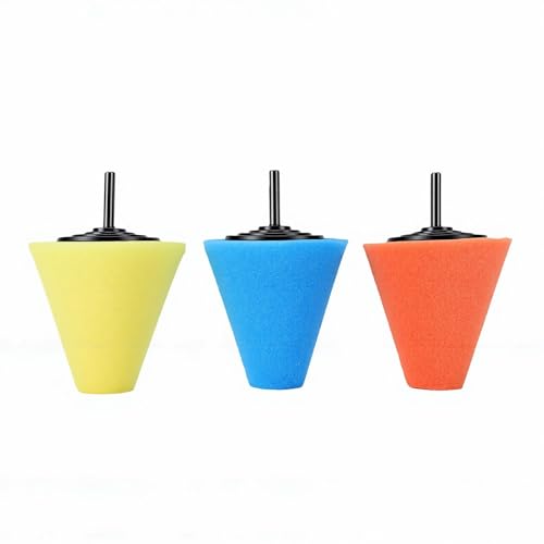 Akozon 5 Pcs Car Polishing Kit Polishing Cone Wheel Drill Sponge Pad & Ball Set Compatible with Standard Household Electric Drill for Auto Wheel Surface