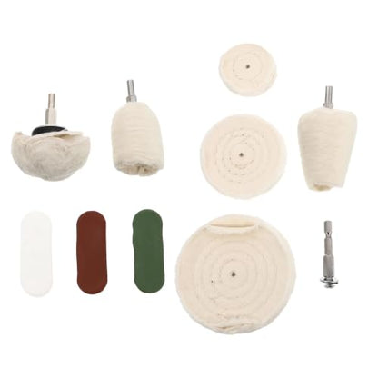 MAGICLULU 10 Pcs Polishing Wheel Kit for Drill Buffing Wheels Set with Cone, Column, Mushroom, and T-Shaped Heads for Automotive and Body Repair Polishing