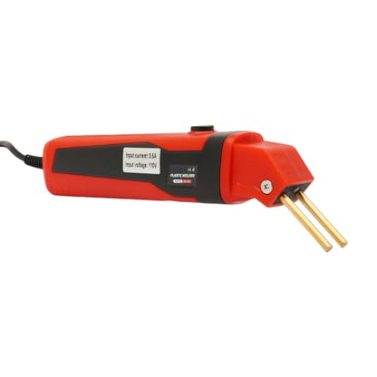 2 in 1 Plastic Welder Kit 100W Hot Stapler for Bumper Repair 800°F (Red) | Car Bumpers Kayaks Toolboxes Welding Repair Kit, Includes 400 Staples, Mesh, Rods, Smoother, Brush - color: Red