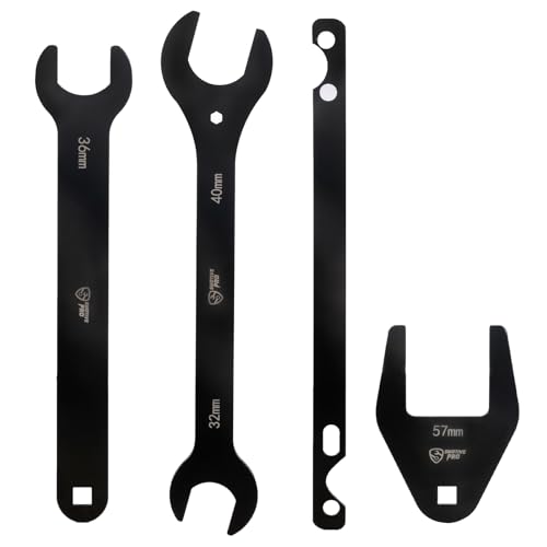 SMOTIVEPRO 4-Piece Fan Clutch Removal Tool Kit, 32mm 36mm 40mm 57mm Fan Clutch Wrench and 15" Water Pump Pulley Holder Removal Tool for BMW, Ford, GM, Dodge,Jeep - size: 4Pcs Fan Clutch Wrench Set