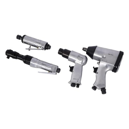 Complete Air Tool & Accessories Kit – Includes Impact Wrench, Air Ratchet, Die Grinder, Air Hammer, Hose Fittings, and Storage Case (71-Piece Silver) - color: 71-piece Silver