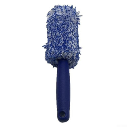 Soft Bristle Wheel Brush for Car Detailing - No Scratch Rim Cleaner with Microfiber Head for Brake Dust Removal on All Wheels(Blue and white) - color: Blue and white