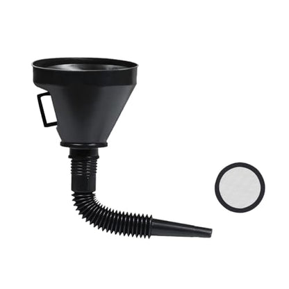 ZIMISI Wide Mouth Oil Funnel with Handle, Flexible Funnel with Hose Extension, Mesh Screen Filter, Oil Change Funnels for Automotive Use, Fits Liquid, Diesel, Kerosene, Gasoline (1PCS)
