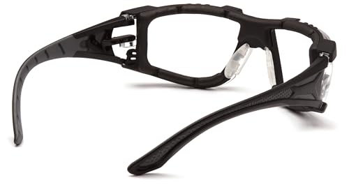 Pyramex Endeavor Plus Safety Glass Black/Gray Frame With Foam Padding Clear H2MAX Anti-fog Lens - color: Clear H2max Anti-fog Lens/ Black-gray Frame, size: One Size, style: Foam Padded
