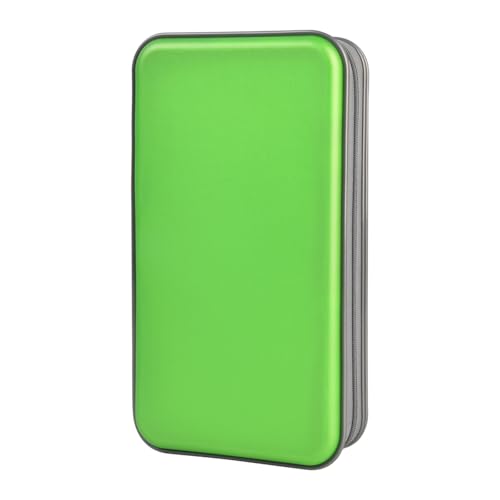 alavisxf xx CD Case, 96 Capacity Hard Plastic Organizer Wallet for Car | CD DVD Holder, Portable Hand Strap, Zipper Closure, Anti-Slip Scratch-Resistant Sleeves, Disc Storage, for Home Office Travel - color: Green, size: 96 Capacity