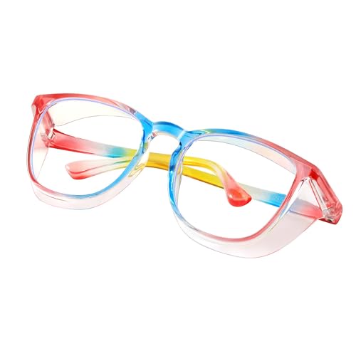 Safety glasses Goggles Nurses Protective Eyewear - Anti Fog Square Frame Stylish Clear Glasses for Women Men - color: A10-colorful