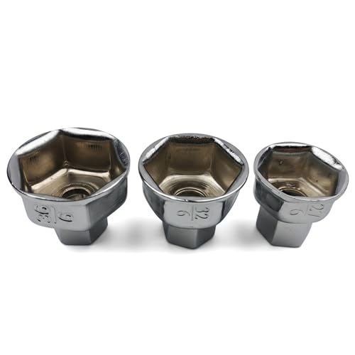 Cap type Oil Filter Wrench，Oil Filter Removal Tool，1/2" Drive,Metric size 36mm 32mm 27mm for Ford, BMW, Benz, Buick,Volvo, Audi, VW,Fuel Oil Filter Socket Wrench Set (3pcs 27 * 32+36mm) - size: 3pcs 27*32+36mm