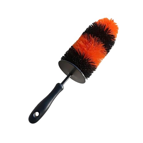 Rim Cleaner Brush, Wheel Brush for Car Detailing, Comfortable Grip, Soft and Scratch-Free, for Rims, Small Slots, Brake Dust Crevices(Orange) - color: Orange