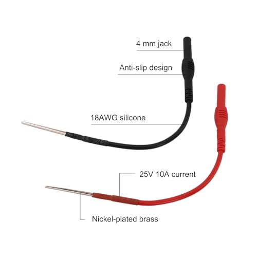 2PCS 4mm Spoon Power Probe Accessories Back Probe Test Lead Kit Automotive Compatible with Banana Plug Test Leads Flexible Back Probe Pins for Automotive Car Repairing, Multimeter,Electrical Testing