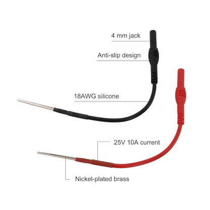 2PCS 4mm Spoon Power Probe Accessories Back Probe Test Lead Kit Automotive Compatible with Banana Plug Test Leads Flexible Back Probe Pins for Automotive Car Repairing, Multimeter,Electrical Testing