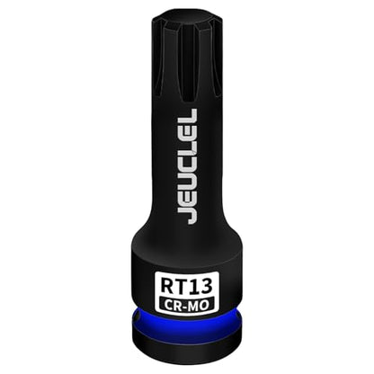 RT13 Spline Bit Socket, 1/2" Drive Spline Hex 6 Point Impact Socket | 3-Inch, Cr-Mo Steel, Lengthen Screwdriver Adapter for Electric Ratchet Wrenches, Fastening Screws, Socket Wrench, Head Drill - size: RT13