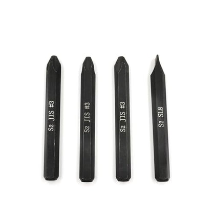 JIS B4633 Impact Screwdriver Bits For Impact Driver, 5/16" Hex Shank, S2 Alloy Steel,75mm Long- Ideal for Japanese Automotive & Motorcycle Repairs (JIS #3x3+SL8) - size: JIS #3x3+SL8