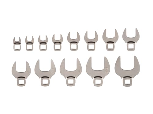 TEKTON 3/8 Inch Drive Flare Nut Crowfoot Wrench Set, 13-Piece | WCF93102 - size: 5/16-1-Inch, style: Tools Only