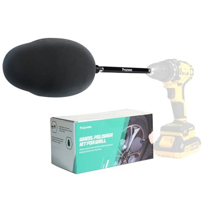 Wheel Polisher with Drill Bit Extension,1/4"Hex Shank for Standard Household Drill/Impact Driver,Gourd Head Design is Suitable for Cleaning All Kinds of Wheels, Exhaust Tips, Grilles & etc. - size: 1PCS Wheel Polisher & Extension