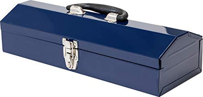 TCE ATB102U Torin 16" Hip Roof Style Portable Steel Tool Box with Metal Latch Closure, Blue - size: 16 inch