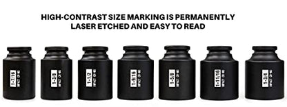 7Pcs 1/2" Drive Deep 6-Point Impact Socket Set/Spindle Nut Impact Socket Set, Inch, Cr-Mo,1-3/8-Inch - 1-3/4-Inch - size: 7PC