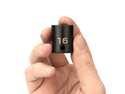 TEKTON 3/8 Inch Drive x 16 mm Shallow 6-Point Impact Socket | SID12116 - size: 16 mm, style: Shallow