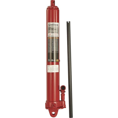Strongway 3-Ton Long Ram Hydraulic Jack, Single Piston, Clevis Base | Controlled lifting, Stable support, Shop and garage use, Easy positioning, Durable construction, Easy setup