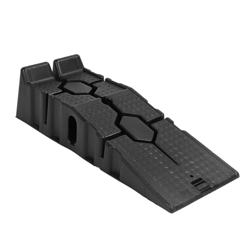 Alomejor Car Ramp PP Automotive Leveling Ramp 6000 Lbs per Pair Anti Slip Grooves Drainage Design 6.7 in Lift for Home Garage Shop Low Profile and Sports Cars