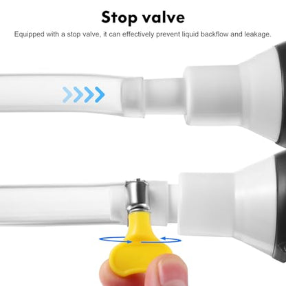 Manual Liquid Sucker Pump Set with Plastic Body and Stainless Steel Check Valve, Easy to Use Gasoline and Water Transfer Siphon Pump Kit for Automotive and Garage Applications
