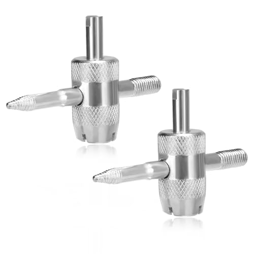 DXNQ 2PCS 4-Way Valve Core Tool Tire Valve Tools, 4-in-1 Tyre Valve Core Tool Tire Stem Core Wrench, Multifunctional Valve Stem Remover Tire Repair Tool for Car Motorcycle Bicycle - color: 2 Pcs