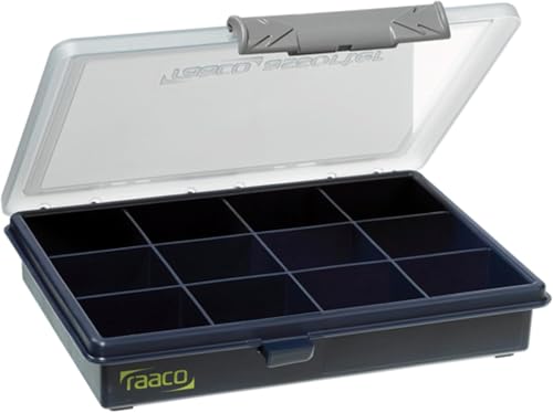 Raaco Assorter 6-12 Tool Box Organizer, 12-Slot Small Parts & Hardware | Compact, 12 Slots Fixed Grid with Semi-Transparent Lid, Polypropylene (PP) Storage Box for Screws, Nuts and Bolts - accessory - size: Compact –12 Slots, style: Fixed Grid