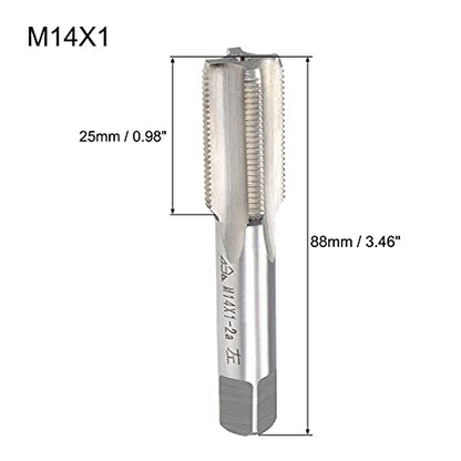 uxcell Metric Machine Tap Left Hand M14 Thread 1 Pitch H2 4 Flutes High Speed Steel Screw Thread Taps Tapping Tool - size: M14x1