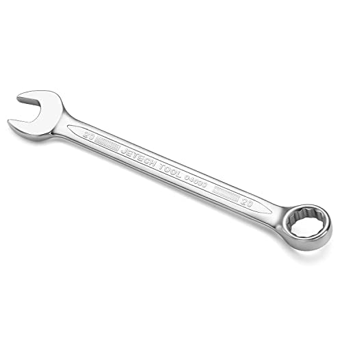 Jetech 20mm Combination Wrench - Industrial Grade, Chrome Vanadium Steel, Sand Blasted Finish, 12-Point Design, 15-Degree Offset, Forged, Heat-Treated, Metric - size: 20mm