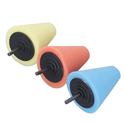 Polishing Cone Car 9 Piece Polishing Cone Sponge Set Sponge Pads 9Pcs Tool Wheels Automobile Care for Pom Buffing Kits