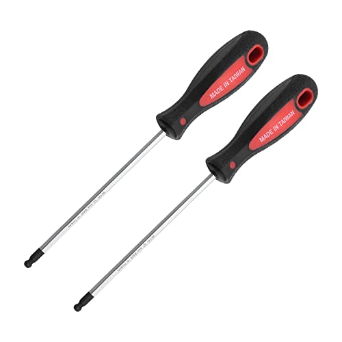 4mm x 100mm Ball-End Tip Hex(Allen) Screwdriver,S2 Steel Screw Driver,2pcs | Precision,Angled Access for Tight Spaces,4mm Hex Driver Design Wrench,for Electronics Home Repair, Computer, PC, Laptop - color: 2pcs, size: 4×100×80mm